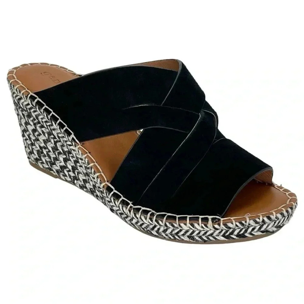 Gentle Souls Charli Strappy Leather Womens Wedge Sandals Size 9.5M NWOB